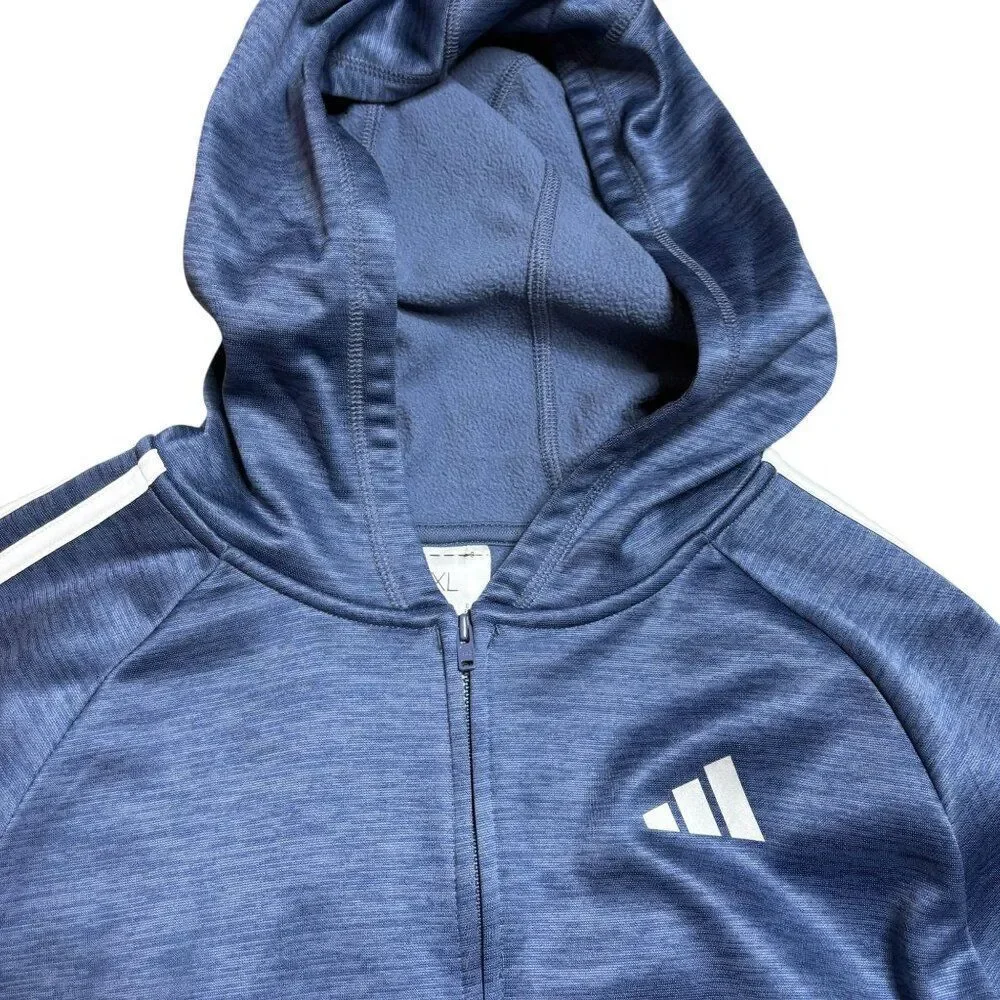 Adidas Zip Up Jacket Boys Size XL Blue and White